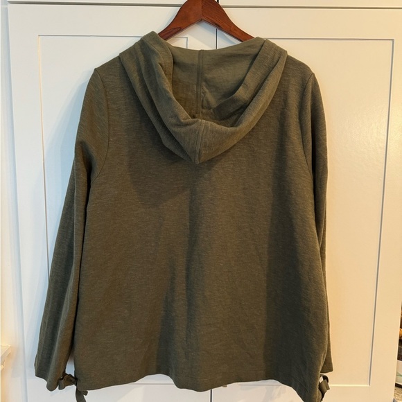 JJill Button Down Hoodie - Large, Sage - Picture 4 of 11
